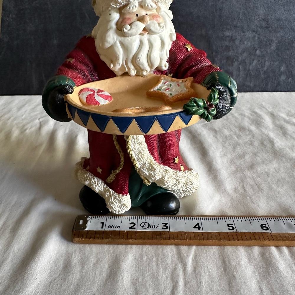 SANTA CLAUS HOLDING A PLATE WITH CHRISTMAS COOKIES - Picture 5 of 9